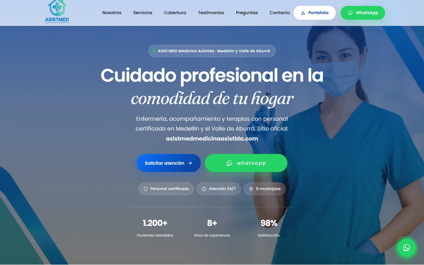 ASISTMED, sitio de servicios de salud a domicilio en Medellín