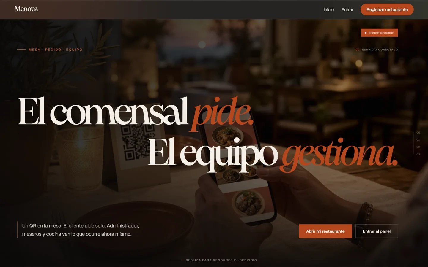 Menova, plataforma de pedidos por QR para restaurantes