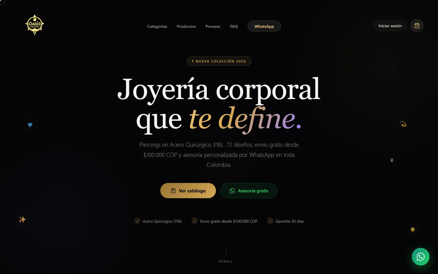 Oasis Piercing, tienda online de joyería corporal en acero quirúrgico